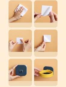 1个无孔吹风机架，多功能壁挂式浴室通风管道收纳架。新款壁挂式吹风机架。浴室收纳架，浴室储物架。家居日用品，方便实用。浴室配件，浴室装饰配件 - 彩色 - 查看 8