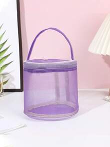 Large Capacity Drawstring Yarn Storage Bag - Easy Rotating Drum Design, With Threading Hole And Handle, Convenient For Travel, Space-Saving, Suitable For Beginner Knitters And Elderly, Ideal Gift For Christmas And Thanksgiving, Also Suitable For Handmade, Craft Storage And Craft Materials, Portable Design, Small And Durable, Made Of Polyester, Perfect Gift For Christmas And Thanksgiving, Ideal For Storing Yarn. - Multicolor - View 7