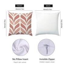 6 vỏ gối hình học màu hồng tối giản hàng ngày "Home Sweet", chất liệu nhung đào mềm mại một mặt, vỏ gối 45*45/50*50/40*40CM dùng để trang trí trong nhà, tiệc tùng, làm quà tặng - 6pc-Màu hồng - Xem 11