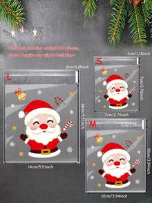 100 Sacchetti per biscotti natalizi, autoadesivi, buste trasparenti per dolcetti, confezioni festive, sacchetti per caramelle, omaggi per feste, piccoli regali, prodotti da forno, dolcetti natalizi, sacchetti per spuntino, conservazione alimenti, decorazioni natalizie