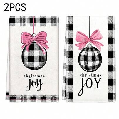 1pc/2pcs/100pcs Christmas-Themed Printed Pattern Kitchen Towels And Dishcloths, Suitable For Interior Decoration In Restaurants, Kitchens, Bathrooms, Party Decoration, Holiday Gifts, And Can Be Given As Christmas Presents