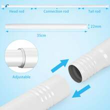 1/2pcs Black No-Drill Adjustable Length Curtain Rod, Shower Curtain Rod - Minimalist Iron Extendable Curtain Rod, Suitable For Kitchen, Bathroom, Wardrobe, Shoe Rack - Black - View 7