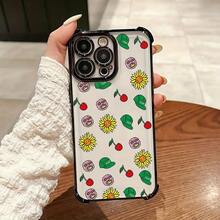 Funda de Teléfono Diseño Floral Divertido para 17 16, 15, 14, 13, 12, 11 Pro, X, XR, XS, 8, 8 Plus - Cubierta Trasera Transparente Suave con Protección Antigolpes - Colores mixtos - Ver 1