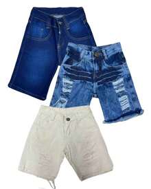 MODA YAYA Kit 3 Short Jeans For Boys And Children, Various Models, Send Randomly - Multicolor - Ver 3