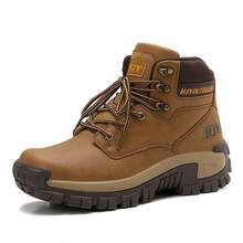 Men's Multi-Terrain Surface Hightop Wide Fit Outdoor Boots, Lightweight And Breathable Anti-Skid Mountaineering Shoes,Hiking Boot, Desert Boot,Work Footwear, Suitable For Jungle Exploration, Rock Climbing, Daily Travel, Camping, Tourism, Fishing Activitie - 棕色 - 查看 18