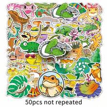 1 Pack Of 50 Lizard Animal Cartoon Luggage Stickers Personality  Graffiti Laptop Car Decoration Halloween School Season Label Process Stickers