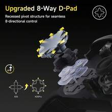 EasySMX X05 Pro Wireless Game Controller, PC Controller, Silent Buttons/Dual-Stage Triggers/8-Way D-Pad/Soft Rubber Grip/Hall Effect Joystick/RGB Lighting/Programmable Buttons/1000mAh Large Battery/Multi-Mode Connection Switch. Compatible With PC/Switch/Mobile/Steam/TV, Dual Vibration Motors, Pulse Triggers. - Black - View 5