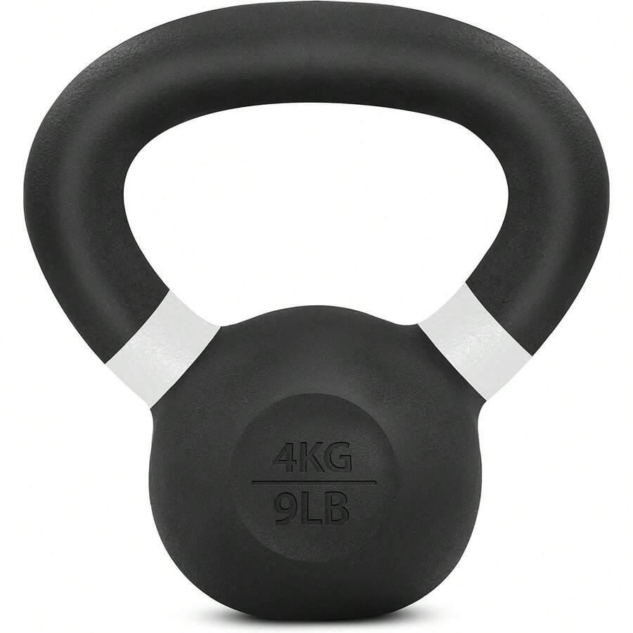 Powder Coated Cast Iron Kettlebell Strength Training Kettlebells Weight Set For Full Body Workout, Home Gym - A - White - 4 KG - 9 LB - View 1