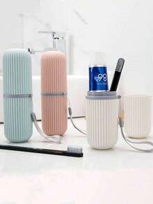 1/2pcs Portable Travel Toothbrush Box Set, Wash Cup With Lid, Toothpaste, And Toothbrush Storage Box Mouthwash Cup - 彩色 - 查看 8