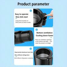 2-In-1 Portable Car Cup Cooler And Warmer - Rapid Cooling, ABS Material, Fits Standard Vehicle Cup Holders, 0°C To 60°C Temperature Range, 18.6oz Capacity, Beverage Temperature Control | Modern Car Gadget | Durable Heater Cooler - Car Accessories