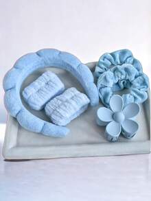 8 Pieces Set Of Minimalist Pink Minimalist Home Hair Accessories For Girls, Suitable For Daily Makeup, Face Washing And Decoration