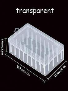 Organisateur de rangement pour 42 bobines de fil à coudre, boîte de rangement en plastique transparent pour fils à broder, étui de transport portable pour travaux d'aiguille avec poignée pour couture DIY et fournitures de couture