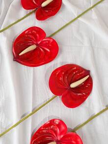 1 buc/3 buc/5 buc, material de înaltă calitate, crin Anthurium, PVC moale, formă flexibilă și ușor de păstrat, foarte potrivit pentru decorarea casei, decorarea biroului și decorarea petrecerilor, decorarea mesei, decorarea vazei, aranjament floral DIY. - roșu - Vizualizare 6