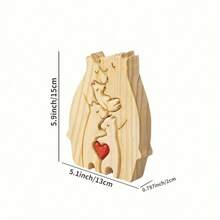 Bear Family Theme Wooden Art Puzzle Bears Cute Animal Family Wooden Statue Wooden Bear Puzzle Shower Gift Mother's Day Gift - Winter, New Year Birthday - Wood Color - View 16