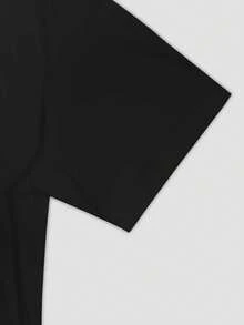 Real Man~Men'S Anime Samurai Graphic T-Shirt - Japanese Text Back Print, Lightweight Summer Tee For Cosplay, Casual Attire - Anime Fan Apparel, Anime Clothes, Casual Wear, Bold Print Shirt, Comfortable Fit, Short Sleeve Top, Streetwear Lovers, Casual Outfit, Handdrawn Design, Breathable Material, Print Shirt, Streetwear Enthusiasts - 黑色 - 查看 3