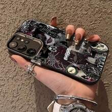 Funda de collage gótico oscuro para  Galaxy S25ULTRA, S24PLUS, S23FE, S21PRO, S22, S20+, A03S, A05S, A14, A31, A53, A34, A10, A04E, M04, A33, A35, A55, A72, A71, A70, A22, A16, A06, A20S, A54, funda especial para teléfono , anti-suciedad, moda, moderna, colorida, plateada imd - Colores mixtos - Ver 5