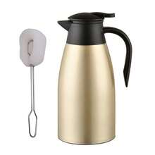 2L/67oz Stainless Steel Thermal Coffee Carafe With Cleaning Brush, Double-Wall Vacuum Insulated Coffee Pot,Thermal Bottle For Coffee And Tea, Insulated Vacuum Bottle For Home, Office, And Carafe Use, Perfect For Hot And Cold Beverages - Multicolor - View 11