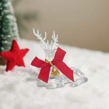 2 Pcs Christmas Reindeer Acrylic Decoration Creative White Elk Tabletop Ornament For Party Festive Decor