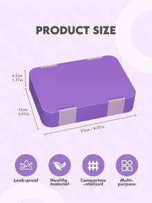 Bento Lunch Box – Leakproof Lunch Container with 5 Compartments, Reusable Meal Prep Snack Box, Portion Control Lunchbox for Kids & Adults, School, Office, Travel & Picnic Food Storage - 紫色 - 查看 3