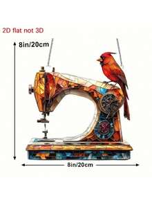 1pc 2D Vintage Sewing Machine Sun Catcher, Ideal For Christmas, Home & Office Decor, Retirement & Women Thank You Gifts Home Decor Christmas Decorations Room Decor
