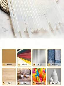 100pcs High-Temperature Resistant White/Clear Glue Sticks, 7mm Diameter DIY Hot Melt Glue Sticks, Essential For Daily Home Use, Holiday DIY Decoration Crafts Fixing, Multi-Purpose Adhesive