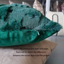 2 件圣诞树绗缝毛绒枕套，方形枕套，圣诞装饰，适合家居装饰、客厅、沙发，四季皆宜 - 綠色 - 查看 6