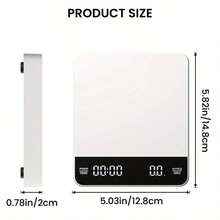 3kg/0.1g Electronic Coffee Scale With Timer Function, Auto Timing, Tare & Unit Conversion, Backlit LCD Display, Non-Slip Pad For Manual Brewing, Battery Powered (Batteries Not Included) - Multicolor - View 6