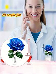 1 Stück Blau Rose Teleskop Abzeichen Clip - DIY Mode Identität Kleines Objekt, Metallclip, einfach zum Aufhängen für Forensik, ist ein praktisches Kleinteil für Büros, Ausstellungen, Schulen, Krankenhäuser, Büromitarbeiter um ihre personalisierten Ausweishalter selbst zusammenzubauen, Ausweishalter sehr geeignet für Ärzte, Krankenschwestern und Lehrer Büropersonal Freiwillige Abzeichen Aufroller