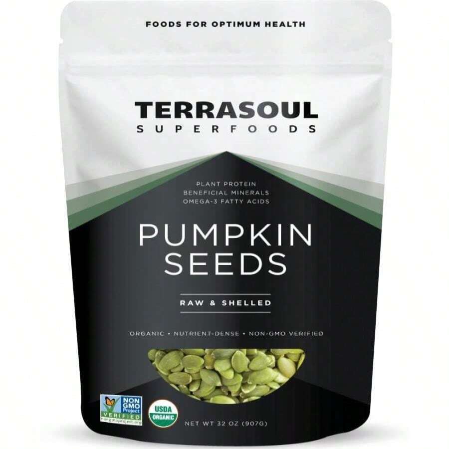 Terrasoul Superfoods Organic Pumpkin Seeds, 2 Lbs - Premium Quality, Shelled, Raw, Unsalted - Flavor NameA - 查看 1