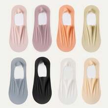 1/3/6/8 双女士多色船袜，超薄低帮隐形袜，防滑泡沫后跟垫，透气网眼，夏季 - 彩色 - 查看 18