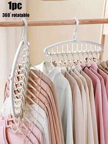 Multifunctional 360° Rotatable Space-Saving Perforated Clothes Hanger Clothes Drying Rack Storage Rack, Student Dormitory Home Space-Saving Spiral Plastic Clothes Hanger, 1 Storage 11 Clothes, Suitable For Home, Dorm And Travel - Foldable Pants, Shirts And Skirt Drying Rack,For Tidy Enthusiasts, Renters & Homeowners Seeking Efficient Closet Organization - Multicolor - View 3