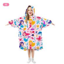 1pc High Permeability Printed Thickened Flannel Single Layer Hooded Sweatshirt, Video Game Controller & Space Pattern Wearable Blanket, Warm And Windproof Fleece Robe For Boys, Autumn/Winter - Multicolor - View 13