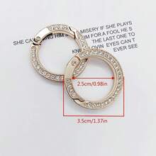 2pcs/4pcs/6pcs Thick Handmade Diamond Inlaid Spring Rings, Keyrings, Car Key Hanging Rings, Bag Renovation Accessories, Zinc Alloy One Inch Large Key Rings, Spring Rings, Open Ring DIY Ring Car Key Hanging Parts