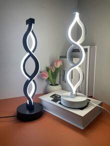 1pc Aluminum Alloy 3-Color Stepless Dimming Seaweed Desk Lamp, Asymmetrical Lamp, Spiral Lamp, Office Lamp, USB Powered, Reading Lamp, Dining Table/Bar Lamp, Holiday/Christmas Gift