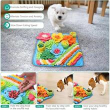 Snuffle Dogs, 20x20 Pet Treat Feeding, Interactive Dog Puzzle Toy Boredom, Slow Eating, Keep Busy, Pet Foraging Small Medium Large Dogs Cats Rabbits - 20x20吋+藍色 - 查看 5