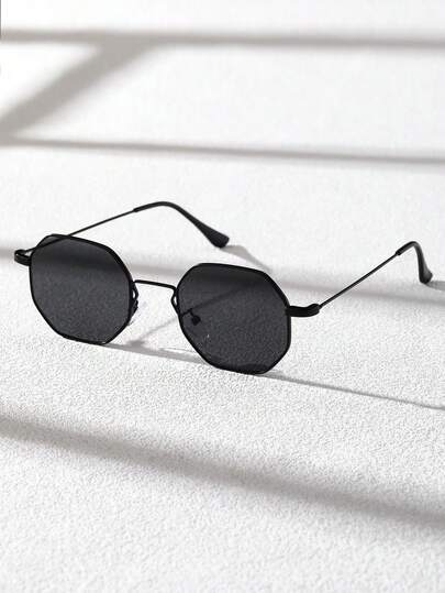 1 Peça Óculos Geométricos de Metal de Alta Qualidade, Básicos de Moda Vintage para Homens, Ideal para Uso Diário, Fotografia de Rua, Passeios e Presentes