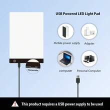 1 Piece Of Painting Sketch Reproduction Lamp Board, With 3 Brightness Adjustment Levels, Powered By USB, Portable Diamond Painting LED Lamp Pad, 5D Diamond Art Tracking Lamp Box Set, High Light Transmittance Acrylic Material, Back-To-School Season, Holiday Gift, Suitable For Diamond Painting, Sketch Painting, Oil Painting, Anime Design - Multicolor - View 5