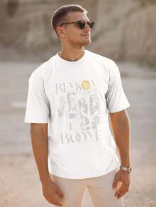 Benson Boone Shirt, Benson Boone Merch Graphic T Shirt, Perfect For Fans, High Quality, Comfortable, Soft And Breathable Short-Sleeved Top, Pure Cotton Unisex T-Shirt 220g - White - View 2