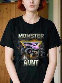 Monster-Truck-Aunt-Monster-Truck-Are-My-Jam-Truck-Lovers-T-Shirt - màu đen - Xem 2