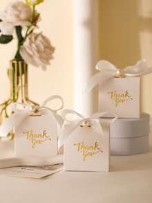 20/50个装白色礼品包装盒，配高级丝带和珍珠装饰 - 适用于派对、生日、婚礼、情人节等场合的礼品盒 - 彩色 - 查看 6