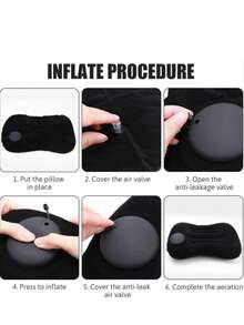 Almohada de siesta portátil para viajes, almohada de apoyo lumbar, almohada de cuello de rebote lento, accesorio para el descanso en la oficina, almohada cervical para viajes en avión, desmontable y lavable a máquina, con bolsa de almacenamiento, artículos esenciales de viaje para el apoyo cervical, accesorios de viaje, vacaciones, verano, regreso a la escuela