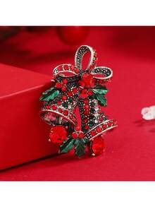 Christmas Suit Brooch, Creative Gift Bowknot Elegant Lapel Pin, Vintage Bell Christmas Brooch Wish Home Decor Christmas Decorations Room Decor