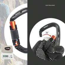 Mosquetones De 5 Piezas De 25 Kn Para Cuerdas De Aparejo. - Negro - Ver 4