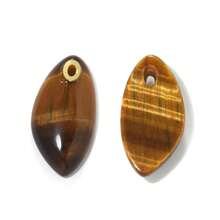 Natural Crystal Titanium Steel Oval Eye Shaped Pendant, DIY Jewelry Necklace Accessory