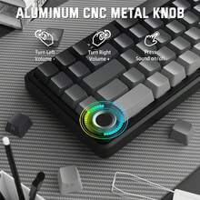 LexonTech Bàn phím cơ chơi game không dây ATTACK SHARK X66 có núm vặn, ba chế độ USB-C/BT5.0/2.4G, gắn miếng đệm RGB 60%, phím PBT in bên hông, công tắc Strawberry có thể thay nóng - Nhiều màu - Xem 7