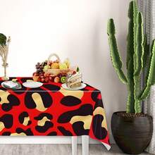 1/3pcs Leopard Print Plastic Tablecloth, Purple/Red/Pink Leopard Pattern, Disposable Hunting Animal Leopard Print Party Decoration, Bridal Shower, Wedding, Birthday Party Supplies
