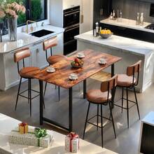 Serie - Juego de 4 taburetes de bar, silla de cocina, asiento acolchado, poliuretano, estilo moderno, 65 cm de alto, estructura de metal, apto para cocinas y mostradores de bar (negro, gris, marrón)