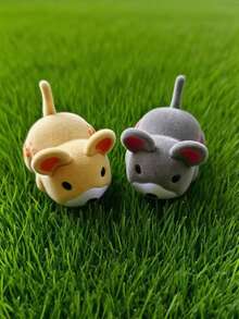 3 colori Giocattolo automatico per animali domestici, Topo di peluche motorizzato carino per gatti e cani, Giocattolo di topo vibrante realistico per l'addestramento di gattini, Regalo divertente, Inversione di direzione premendo il pennello all'indietro se il topo continua a girare - Multicolore - Visualizzare 21