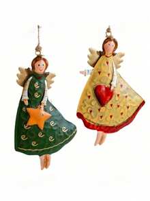 1 Painted Metal Angel Ornament Christmas Tree Decor & Holiday Craft Scene Accent Seasonal Decor, Room Accent, Home Decor Office Decor, Theme Party Decor Christmas Ornament (Random Style Shipped) - Multicolor - View 2
