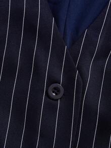 优雅简约假日派对通勤日常商务套装女装，秋季长袖收腰修身西装外套和铅笔裙套装 - 藏蓝色 - 查看 10